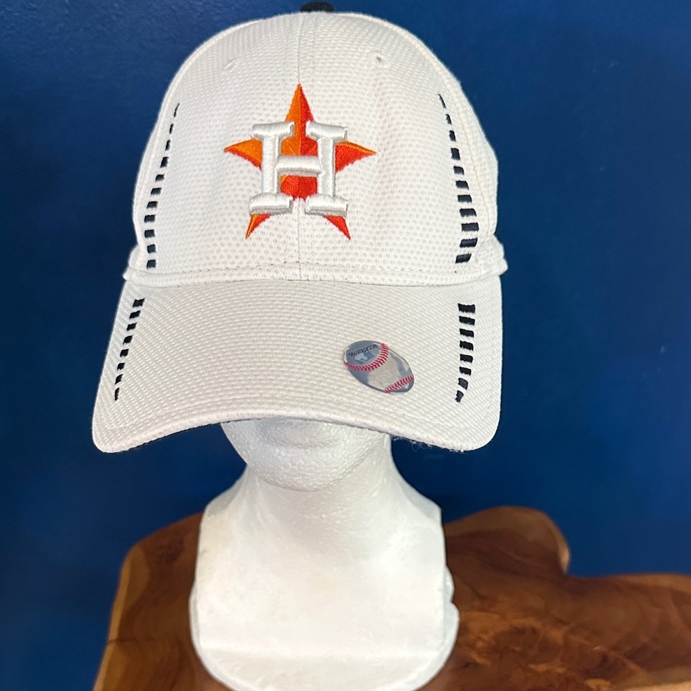 NWOT New Era Houston Astros White 39THIRTY Stretch Fit Meshback Adjustable Hat